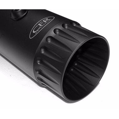 PartzBiz HD: 4421423-Cary Faas CFR 4 1/2" Black Fluted / Fluted Megaphone Tapered Mufflers for Harley | FLH008 PartzBiz HD: 4421423-Cary Faas CFR 4 1/2" Black Fluted / Fluted Megaphone Tapered Mufflers for Harley | FLH008