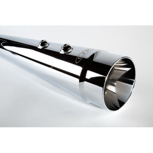 PartzBiz HD: 4421382-Cary Faas CFR 4 1/2" Chrome All Smooth Megaphone Tapered Mufflers Harley FL 2017 | FLH001-7C PartzBiz HD: 4421382-Cary Faas CFR 4 1/2" Chrome All Smooth Megaphone Tapered Mufflers Harley FL 2017 | FLH001-7C