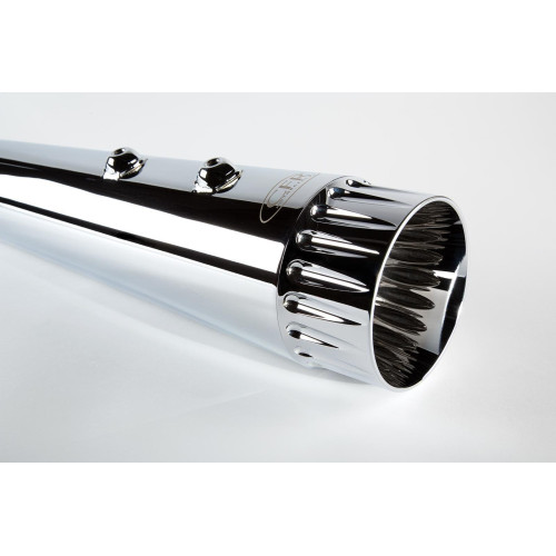 PartzBiz HD: 4421384-Cary Faas CFR 4 1/2" Chrome Fluted / Fluted Megaphone Tapered Mufflers for Harley Touring Models | FL008DFC PartzBiz HD: 4421384-Cary Faas CFR 4 1/2" Chrome Fluted / Fluted Megaphone Tapered Mufflers for Harley Touring Models | FL008DFC