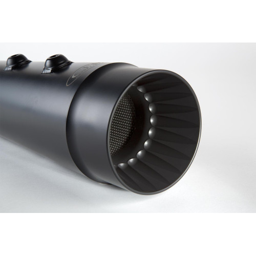 PartzBiz HD: 4421365-Cary Faas CFR 4 1/2 ” ท่อเก็บเสียงเมกะโฟนทรงเรียวสีดำเรียบ / ร่องสำหรับรุ่น Touring ของ Harley | CFR-FL002FB