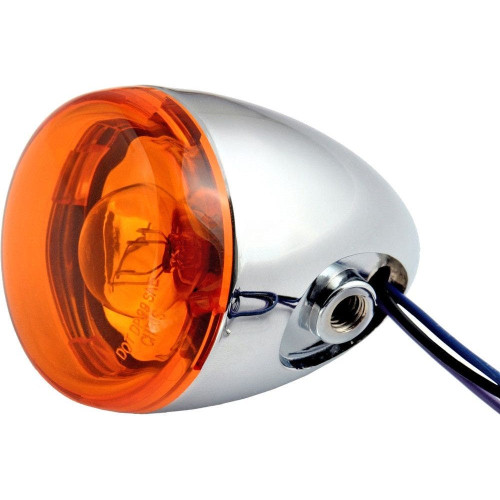 PartzBiz HD: 4421372-Chris Products 8887A Chrome Amber Bullet Style Universal 12V ไฟเลี้ยวรถจักรยานยนต์ชุดไฟแต่ละดวงไฟกระพริบ Flasher สีส้ม Harley เมตริก CUSTOM Power Sports