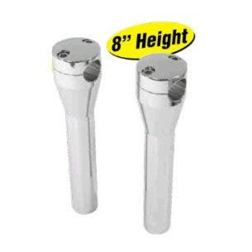 PartzBiz HD: 4421340-Chrome 1" Handlebar Steel Riser Set 8" Harley & Custom Chopper Bagger 41052