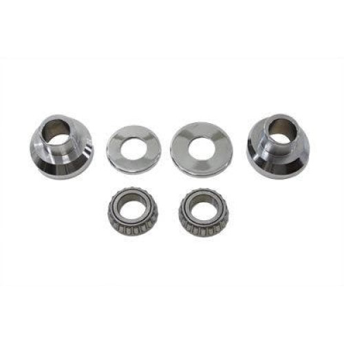 PartzBiz HD: 4421325-Chrome 3 Degree Raked Neck Cups Cup Set Kit Harley Big Twin Chopper Custom