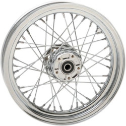 PartzBiz HD DS02030620 - Drag Chrome 40 Spoke Laced 16" Front Wheel Harley 12-17 FLST C/F/N W/ ABS