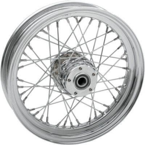 PartzBiz HD: 4421309-Chrome 40 Spoke Laced 16" Rear Wheel Harley 02-07 FLH/T 41052-02 W/O ABS Touring Electra Glide Road Glide Street Glide Road King best new rim upgrade replacement custom chopper bobber Bagger