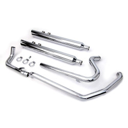 PartzBiz HD VT30-0621 - Chrome Crossover Exhaust Header System Harley Touring FLT 2009