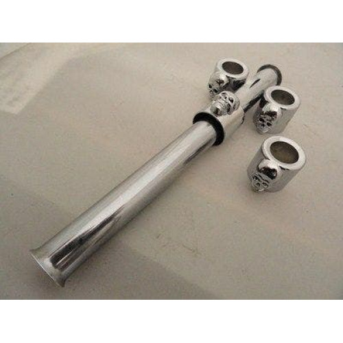 PartzBiz HD: 4421204-Chrome Pushrod Cover Cup Set 4 Skull Harley 37-9078 36 Up XL FXR FL FX T8