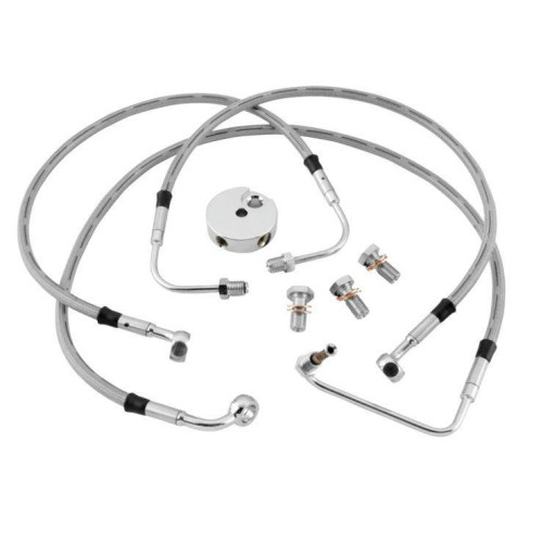 PartzBiz HD: 4421154-Chrome Stainless DOT Front Brake Line Kit Non ABS HD1010-1F Harley Sportster 86-03 PartzBiz HD: 4421154-Chrome Stainless DOT Front Brake Line Kit Non ABS HD1010-1F Harley Sportster 86-03