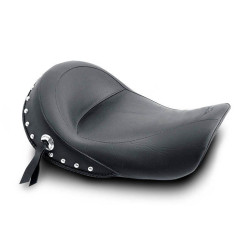 PartzBiz HD MD76106 - Mustang Seats Chrome Studded Driver Solo Seat for Harley Dyna Models 06-17 | 76106