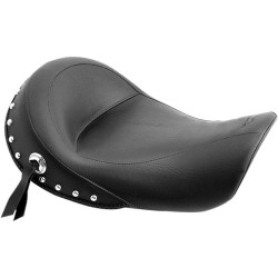 PartzBiz HD MD75471 - Mustang Seats Chrome Studded Driver Solo Seat for Harley Dyna Models 96-03 | 75471
