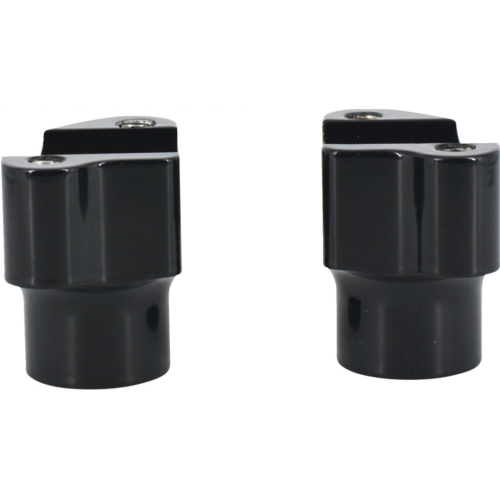 PartzBiz HD: 4421141-Chubbys Billet Risers 1.5 ” ชุดไรเซอร์ตรงสีดำเงาสำหรับ Harley | WO525GB