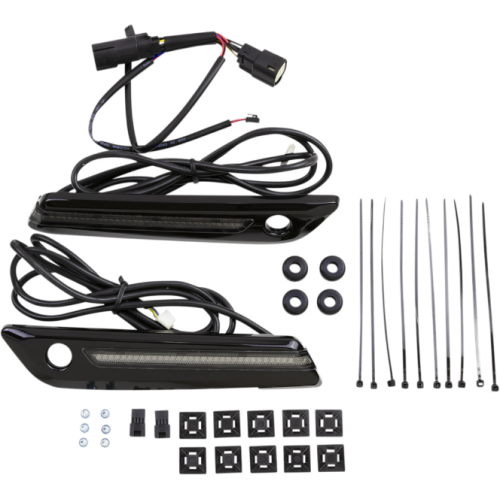 PartzBiz HD: 4421124-Ciro 40071 Black LED Saddlebag Hinge Cover Smoke Lens RTB Lights Harley 14-Up PartzBiz HD: 4421124-Ciro 40071 Black LED Saddlebag Hinge Cover Smoke Lens RTB Lights Harley 14-Up