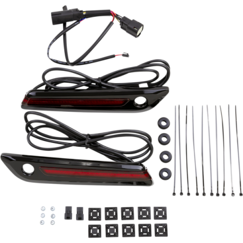 PartzBiz HD: 4421100-Ciro 40171 Black LED Saddlebag Hinge Cover Red Lens RTB Lights Harley 14-Up PartzBiz HD: 4421100-Ciro 40171 Black LED Saddlebag Hinge Cover Red Lens RTB Lights Harley 14-Up