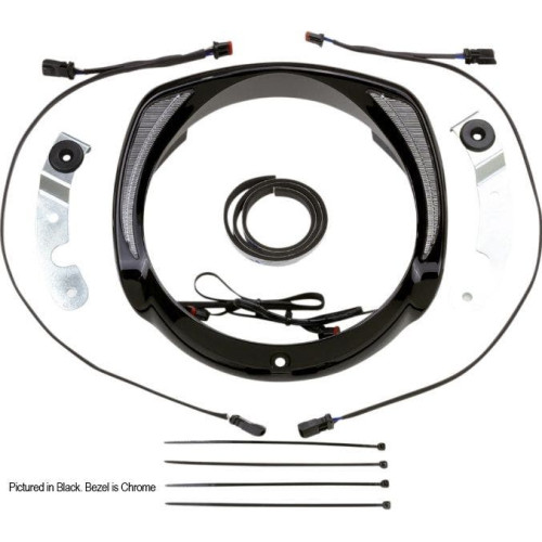 PartzBiz HD: 4421108-Ciro 45205 Fang LED Headlight Accent Bezel Chrome Harley Batwing Touring 14-Up PartzBiz HD: 4421108-Ciro 45205 Fang LED Headlight Accent Bezel Chrome Harley Batwing Touring 14-Up