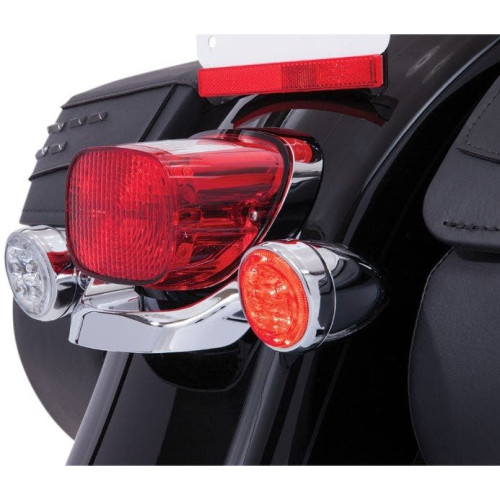PartzBiz HD: 4421069-Ciro 45501 Fang Turn Signal LED Light Inserts Chrome Red Harley Touring 00-Up