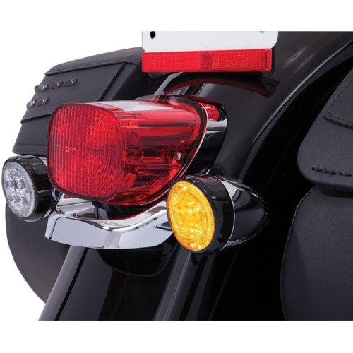 PartzBiz HD: 4421070-Ciro 45520 Fang Turn Signal LED Light Inserts Black Amber Harley Touring 00-Up