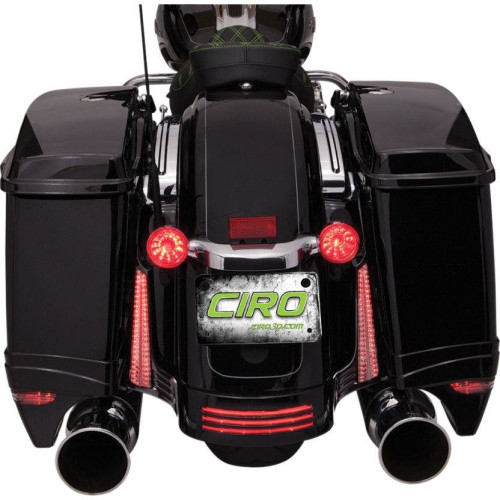 PartzBiz HD: 4421008-Ciro Black Fender Filler Panel LED Lights Plug & Play Harley FLHX FLTRX 14-17 | 40023