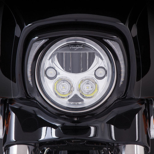 PartzBiz HD: 4421013-Ciro Black L.E.D. Fang Headlight Bezel for Harley Touring FLH/T 14-16 | 45201 PartzBiz HD: 4421013-Ciro Black L.E.D. Fang Headlight Bezel for Harley Touring FLH/T 14-16 | 45201