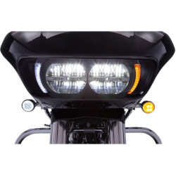 PartzBiz HD DS20402212 - Ciro Black LED Headlight Fang Bezels w/ Amber Turn Signals Harley 15-20 FLTR PartzBiz HD DS20402212 - Ciro Black LED Headlight Fang Bezels w/ Amber Turn Signals Harley 15-20 FLTR