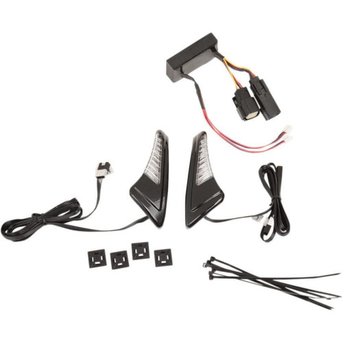 PartzBiz HD: 4421024-Ciro Black Snake Eyes LED Turn Signal Light Kit Harley Tour Pak 14-16 w/ Cntr | 40017 PartzBiz HD: 4421024-Ciro Black Snake Eyes LED Turn Signal Light Kit Harley Tour Pak 14-16 w/ Cntr | 40017