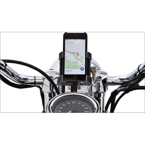 PartzBiz HD: 4420985-Ciro Chrome 1-1/4" Bar Mount Premium Smartphone/GPS Holder with Charger | 50214 PartzBiz HD: 4420985-Ciro Chrome 1-1/4" Bar Mount Premium Smartphone/GPS Holder with Charger | 50214