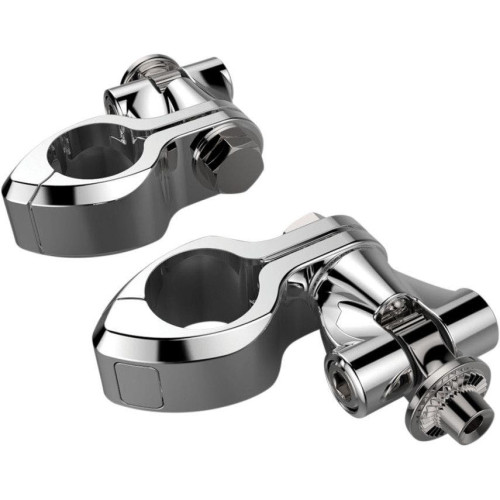 PartzBiz HD: 4420987-Ciro Chrome Adjustable Pinless 1-1/4" Hi-Way Bar Mount w/ Clevis & Peg Mount | 60003 PartzBiz HD: 4420987-Ciro Chrome Adjustable Pinless 1-1/4" Hi-Way Bar Mount w/ Clevis & Peg Mount | 60003