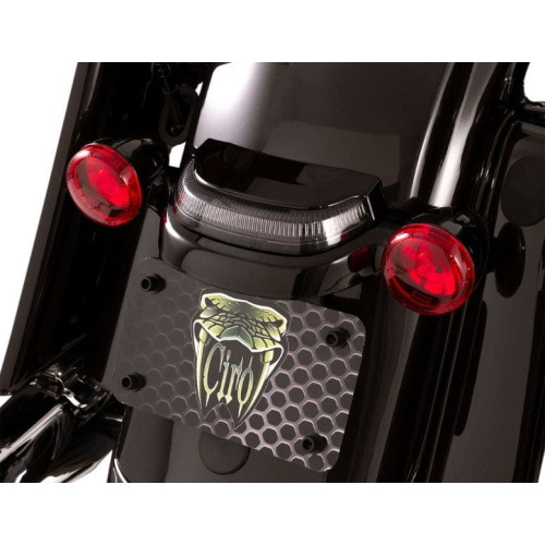 PartzBiz HD: 4420994-Ciro Chrome Crown Taillight Lightstrike Tech Black Smoke Harley Touring 14-Up