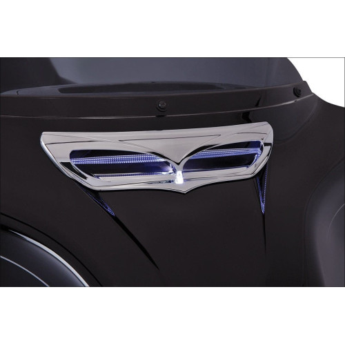 PartzBiz HD: 4420968-Ciro Chrome Lighted Fairing Scoop Intake Trim Accent สำหรับ Harley FLH/T 14-16 | 40010 PartzBiz HD: 4420968-Ciro Chrome Lighted Fairing Scoop Intake Trim Accent สำหรับ Harley FLH/T 14-16 | 40010