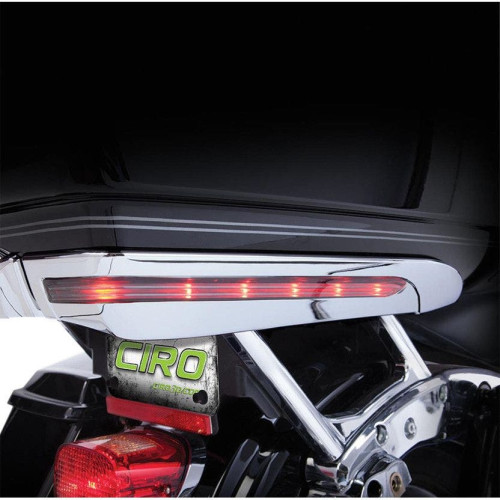 PartzBiz HD: 4420976-Ciro Chrome Tour-Pak Trunk Light Accents for Harley Touring 14-16 (exc CVO) | 40006