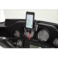 PartzBiz HD DS44020596 - Ciro Fairing Mount ที่วางสมาร์ทโฟน/GPS ระดับพรีเมียมพร้อมที่ชาร์จ Harley 14-16 FLH/T | 50217