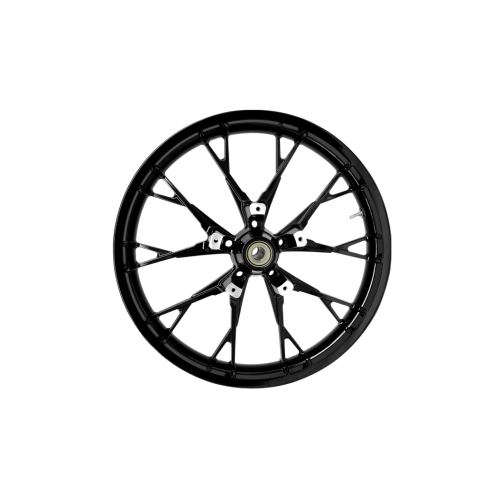 PartzBiz HD: 4420836-Coastal Moto Black Marlin 3D Front Dual Disc 21x3.5 Wheel ABS Harley FLH 08-22 | 3D-MAR213SBABST