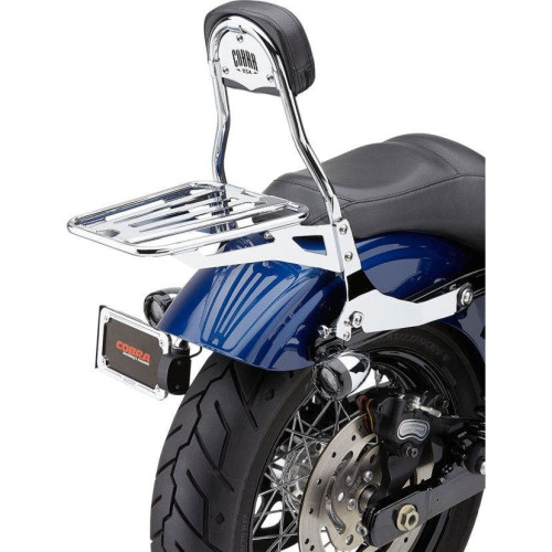 PartzBiz HD: 4420753-Cobra 602-2004 Chrome Complete Detachable Backrest Kit Harley 06-17 Dyna FLD | 602-2004 PartzBiz HD: 4420753-Cobra 602-2004 Chrome Complete Detachable Backrest Kit Harley 06-17 Dyna FLD | 602-2004