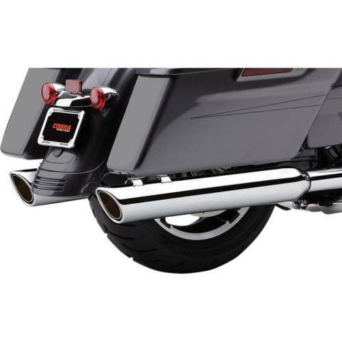 PartzBiz HD: 4420668-Cobra 909 Chrome Twins 4" Scallop Slash Cut Mufflers for Harley FLH/T 95-1 | 6106 PartzBiz HD: 4420668-Cobra 909 Chrome Twins 4" Scallop Slash Cut Mufflers for Harley FLH/T 95-1 | 6106