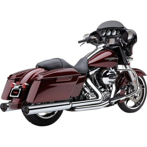 PartzBiz HD: 4420536-Cobra USA Chrome w/Black Tips Tri Flow 5" Wide Slip On Mufflers Harley FLH 95-16 | 6212CB PartzBiz HD: 4420536-Cobra USA Chrome w/Black Tips Tri Flow 5" Wide Slip On Mufflers Harley FLH 95-16 | 6212CB