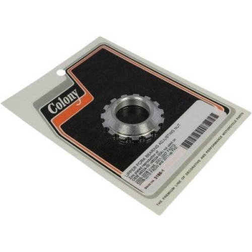 PartzBiz HD: 4420501-Colony 3186-1 Zinc Upper Fork Bearing Adjustment Nut 06-17 Harley Dyna 48324-00