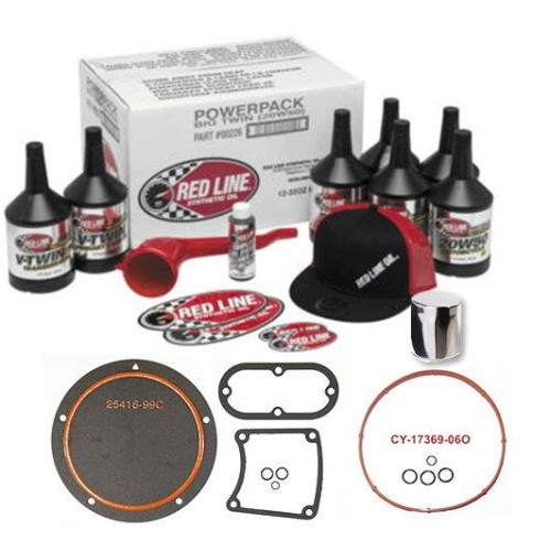 PartzBiz HD: 4420434-Complete Red Line 20w60 Trans & Primary Oil Kit w/ Gaskets Harley Twin Cam 99-05 PartzBiz HD: 4420434-Complete Red Line 20w60 Trans & Primary Oil Kit w/ Gaskets Harley Twin Cam 99-05