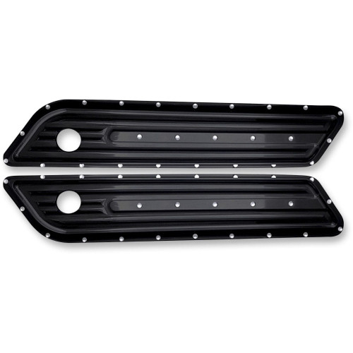 PartzBiz HD: 4420333-Covingtons Customs Dimpled Black Saddlebag Hinge Latch Covers Harley 14-15 - C1010-B PartzBiz HD: 4420333-Covingtons Customs Dimpled Black Saddlebag Hinge Latch Covers Harley 14-15 - C1010-B