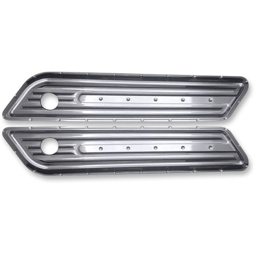 PartzBiz HD: 4420334-Covingtons Customs Dimpled Chrome Saddlebag Hinge Latch Covers Harley 14-15 - C1010-C PartzBiz HD: 4420334-Covingtons Customs Dimpled Chrome Saddlebag Hinge Latch Covers Harley 14-15 - C1010-C