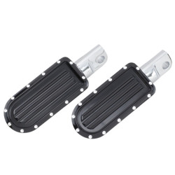 PartzBiz HD DS16201089 - Covingtons Customs Black Dimpled Billet Footpegs Foot Peg Harley Male Mount Pair | C1243-B