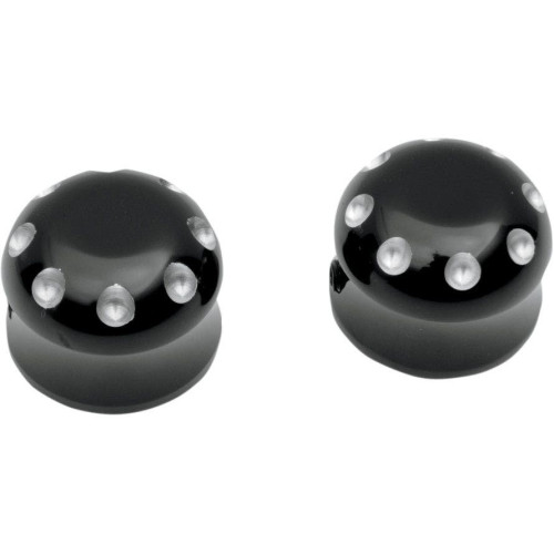 PartzBiz HD: 4420320-Covingtons Customs Black Dimpled Front Axle Caps Harley Softail FLH FXDWG XL | C0011-B PartzBiz HD: 4420320-Covingtons Customs Black Dimpled Front Axle Caps Harley Softail FLH FXDWG XL | C0011-B