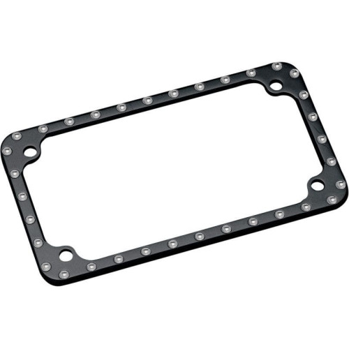 PartzBiz HD: 4420325-Covingtons Customs Black Dimpled License Tag Plate Frame 4x7 สำหรับ Harley & Metric | C1265-บี