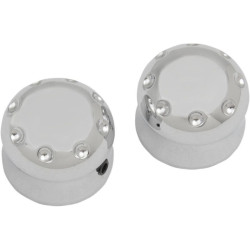 PartzBiz HD DS02140242 - Covingtons Customs Chrome Dimpled Front Axle Caps Harley Softail FLH FXDWG XL | C0011-C PartzBiz HD DS02140242 - Covingtons Customs Chrome Dimpled Front Axle Caps Harley Softail FLH FXDWG XL | C0011-C
