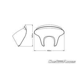 PartzBiz HD TR304745 - Custom Acces Batwing SML Fairing Smoke Kawasaki Vulcan S 2015 BTM0003H