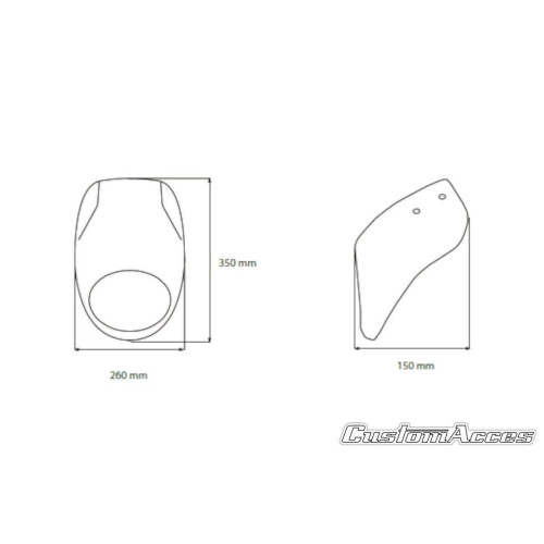 PartzBiz HD: 4420185-Custom Acces Free Spirit Semi-Fairing Matte Black Harley Sportster XL 883N 09-Up