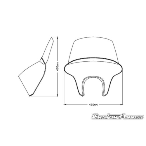 PartzBiz HD: 4420192-Custom Access Batwing SML Fairing Smoke Windscreen Harley Street XG750 16-Up