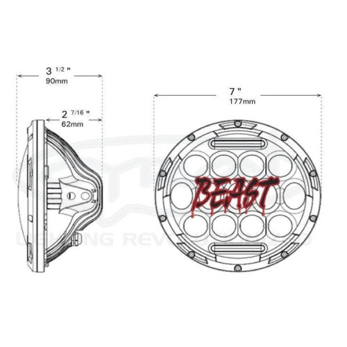 PartzBiz HD: 4419088-Cyron ABIG7-B6K Black Beast LED Integrated 7" Headlight Harley & Metric Models 481233 Touring Bagger Dresser