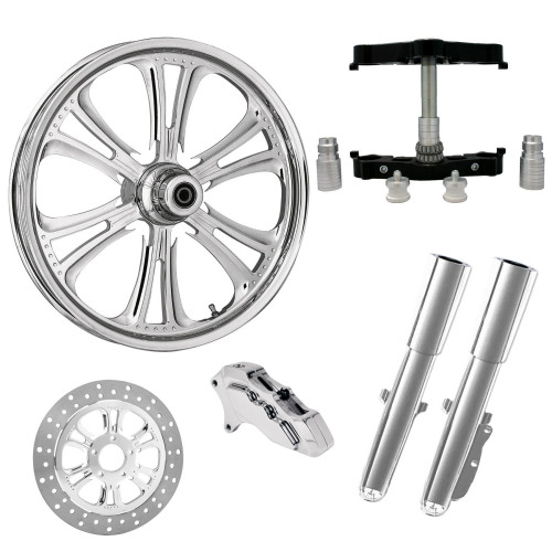 PartzBiz HD: 4419054-Czar Chrome 23" Wheel Tire Single Side w/ Raked Triple Trees Lowers & Sliders | CZAR-SNGL-CHR-KIT-23PCKG PartzBiz HD: 4419054-Czar Chrome 23" Wheel Tire Single Side w/ Raked Triple Trees Lowers & Sliders | CZAR-SNGL-CHR-KIT-23PCKG