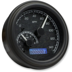 PartzBiz HD DS22100380 - Dakota Digital Black/Gray & Black MVX Analog Gauge Speedo Tach Harley 96-03 | MVX-2002-KG-K