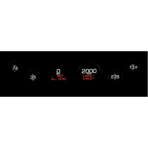 PartzBiz HD: 4419017-Dakota Digital Black MLX-8696-K Plug-In 6 LED Gauge Cluster Harley FLH/T 96-03