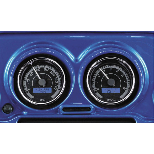 PartzBiz HD: 4418986-Dakota Digital MVX-8200-KG-C MVX-8K 2 Gauge Plug Black/Gray Chrome Bezels 96-03 | MVX-8200-KG-C